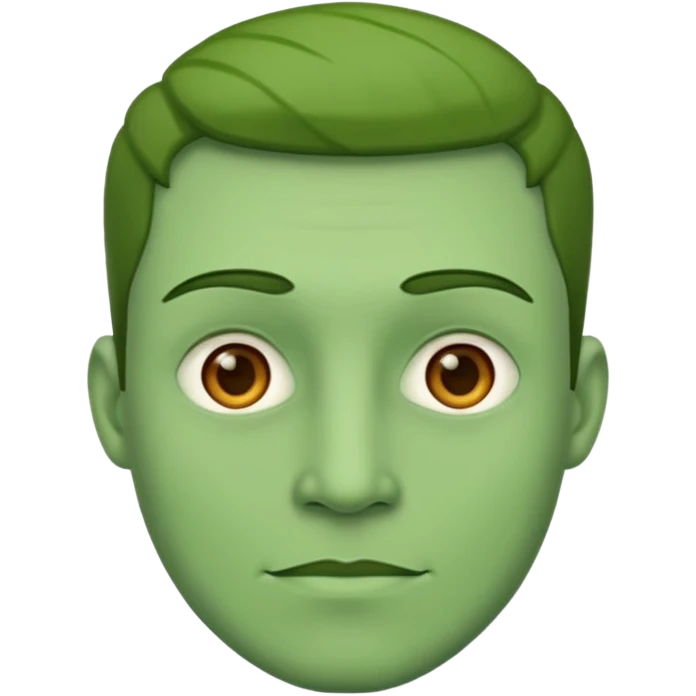 Man with green face emoji