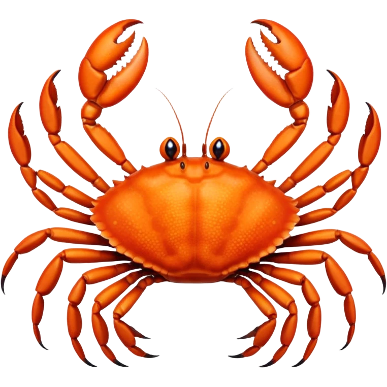 A live crab with eight legs and two pincers emoji