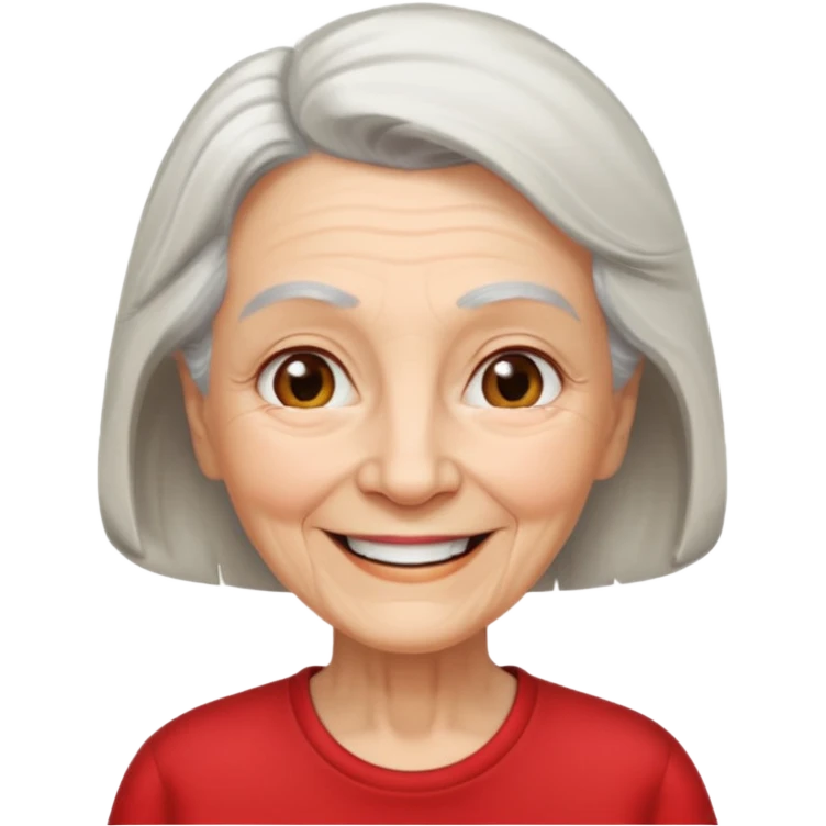 red t-shirt elderly women  emoji