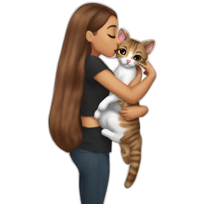 ariana grande kissing a cat emoji
