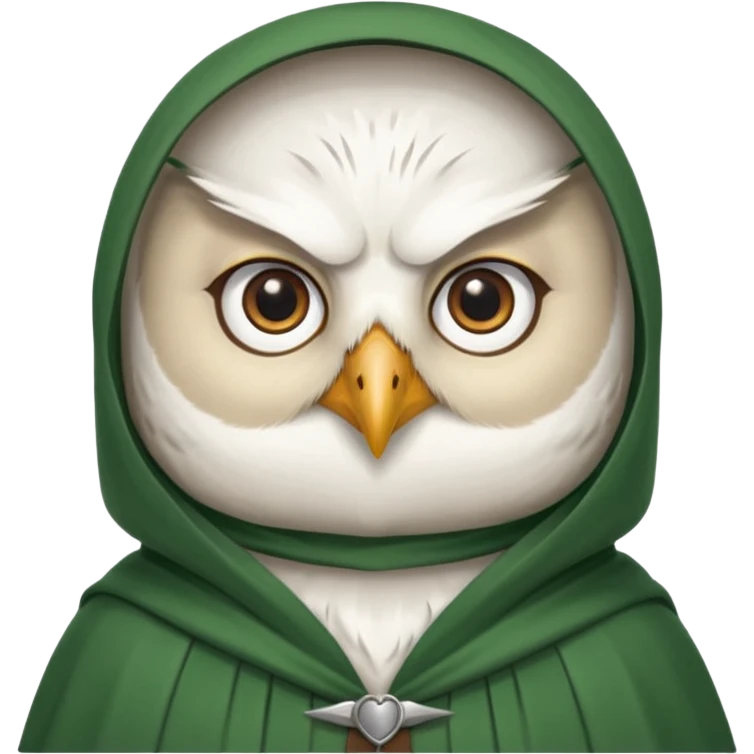 white owl professor in green cloak  emoji