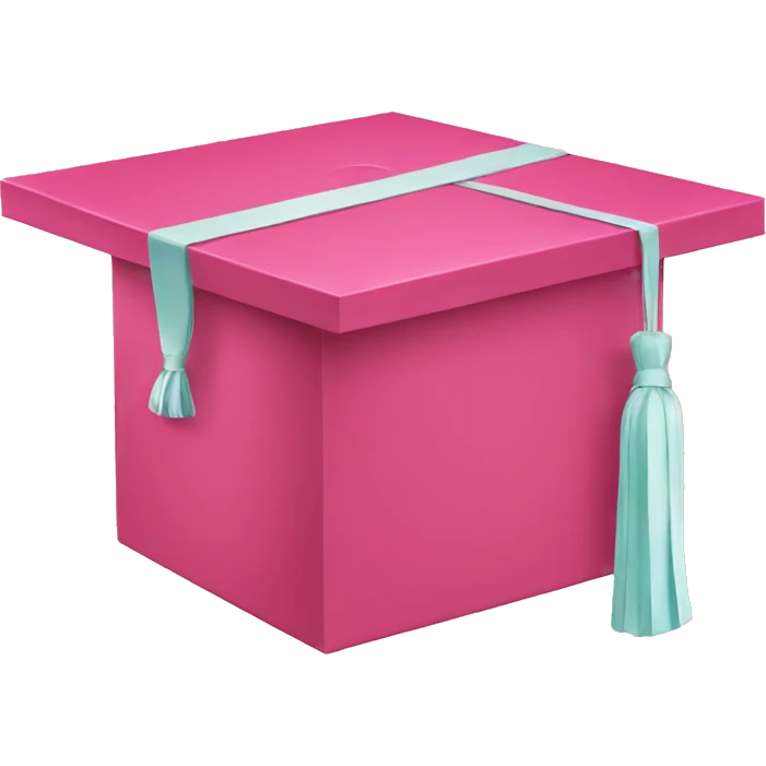 graduation cap box pink emoji