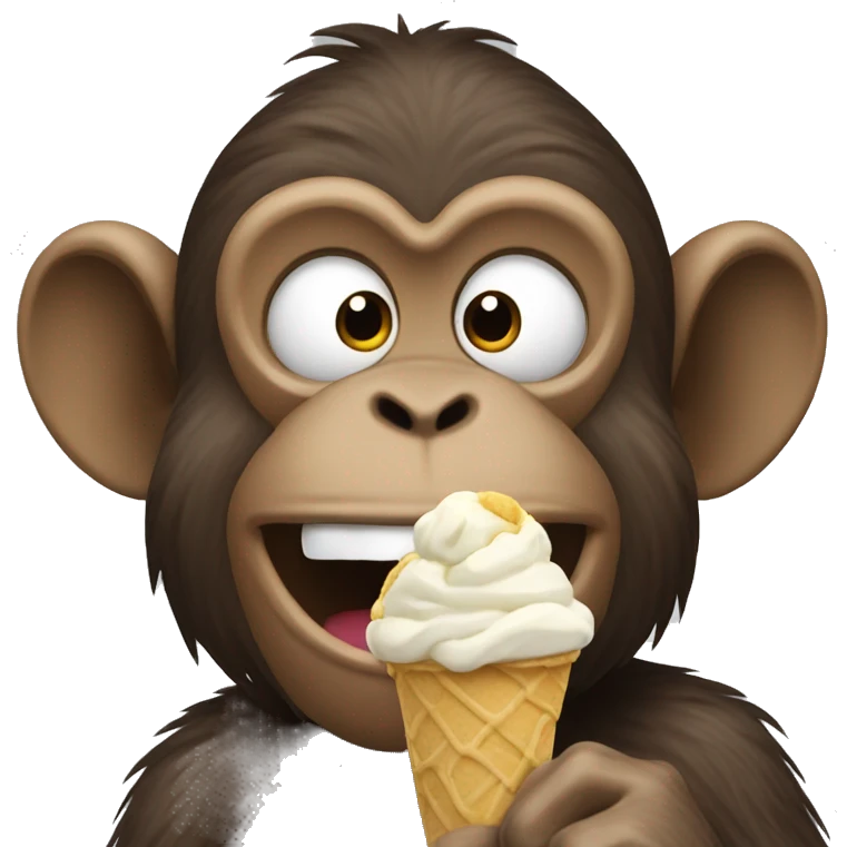 Monkey eating ice cream emoji