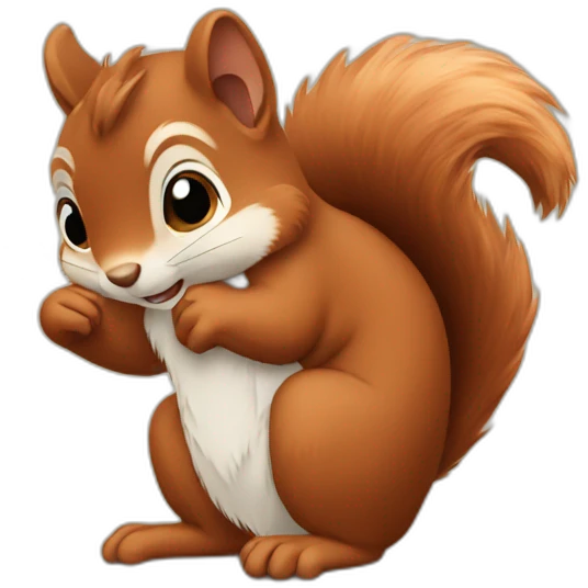 the squirrel folded its paws in the shape of a heart emoji