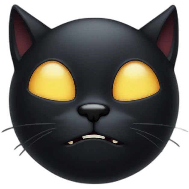Black cat demon face palm emoji