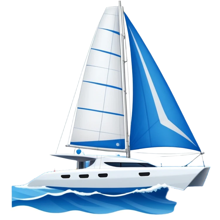 a catamaran sailing the waves emoji