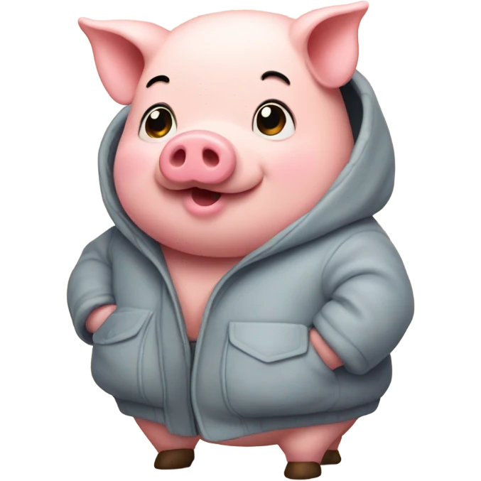 Fat pig with coat on emoji