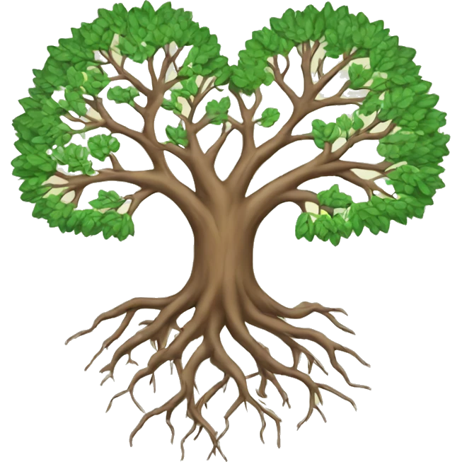 Tree root heart outline  emoji
