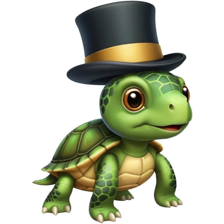 Turtle with a top hat emoji