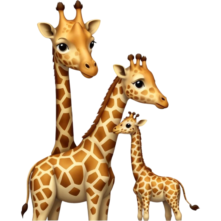 High resolution giraffe with its baby emoji