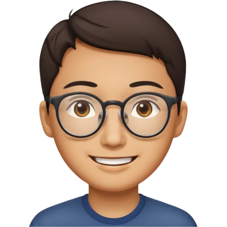 OJOS RASGADOS, NO TAN REDONDOSSSSSSSS, Y SONRIENTE, Y LAS GAFAS? emoji