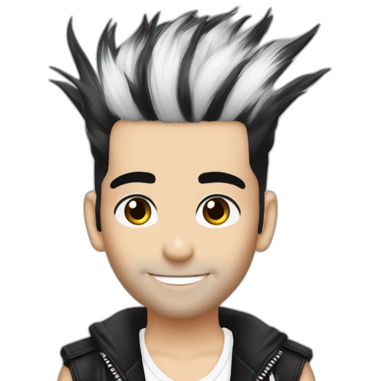 Bill Kaulitz skunk hair emoji