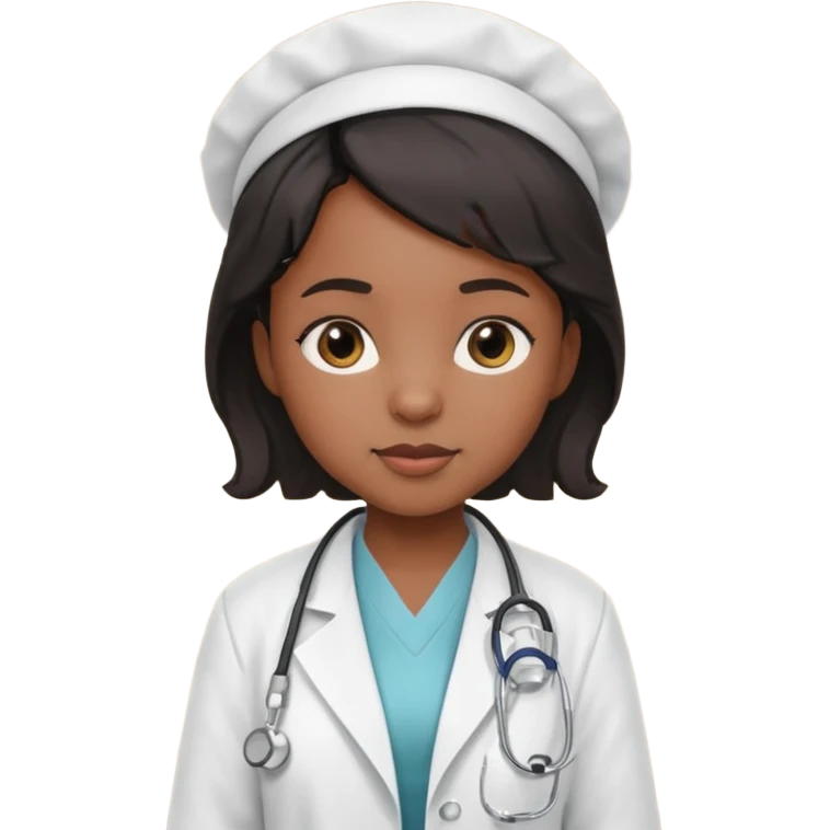black female child doctor emoji