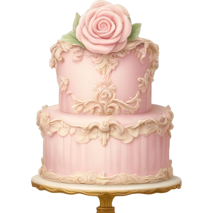 Vintage rococo cake pale pink  emoji