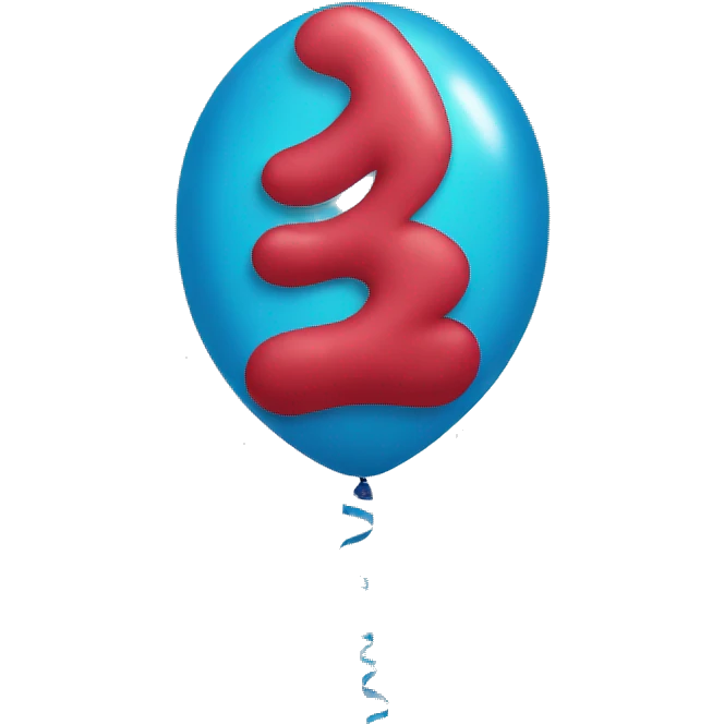 balloon in the shape of 13 emoji