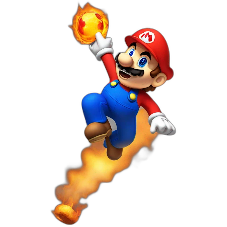 Mario throwing a fireball emoji