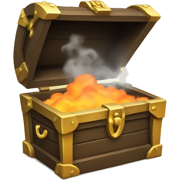 open treasure chest with orange smoke coming out emoji