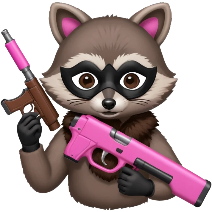 Raccoon holding pink gun emoji