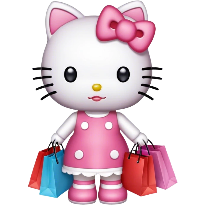 Hello kitty with shopping  emoji