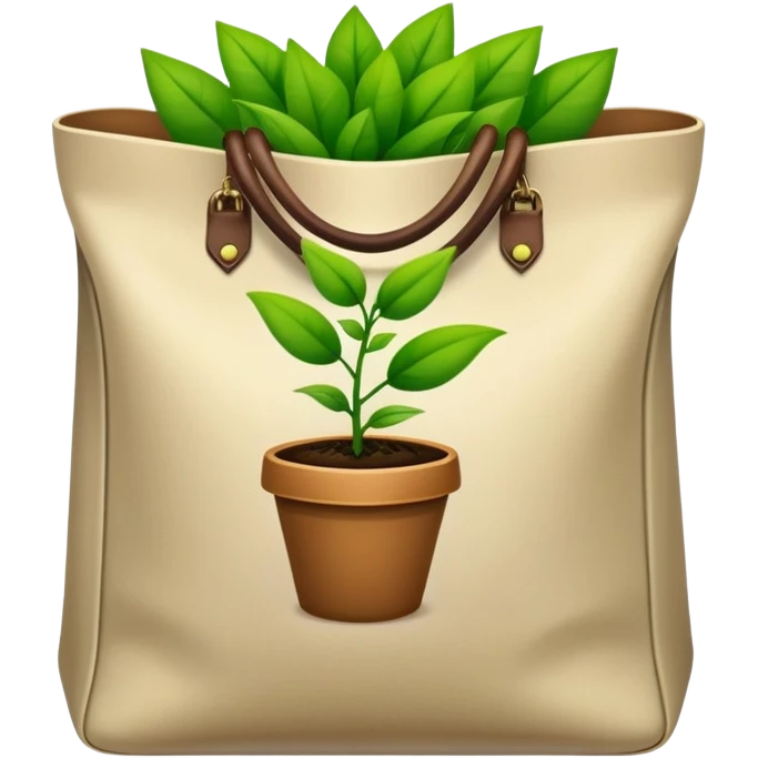a bag with a picture of a plant on it emoji