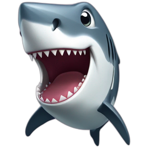 excited shark emoji