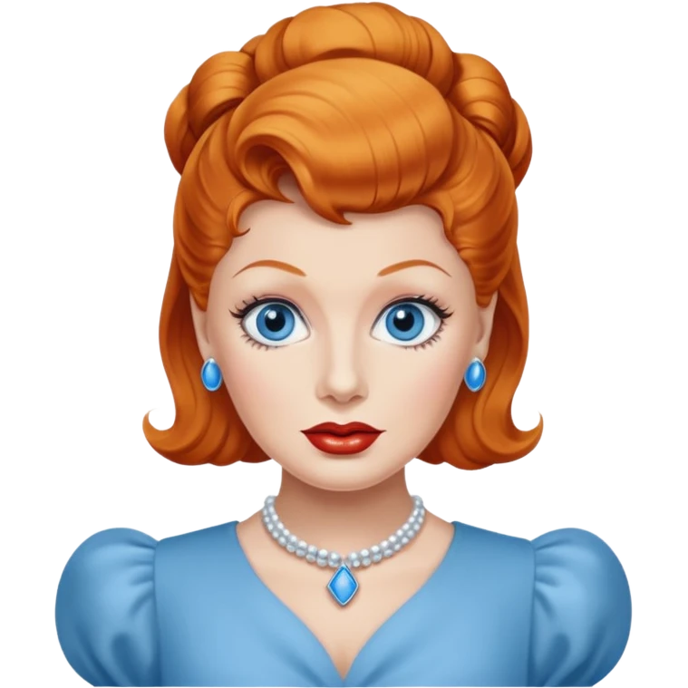 Lucille Ball with blue eyes emoji