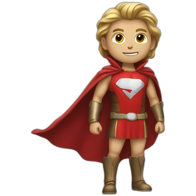 Tekel avec une cape de super héros  emoji