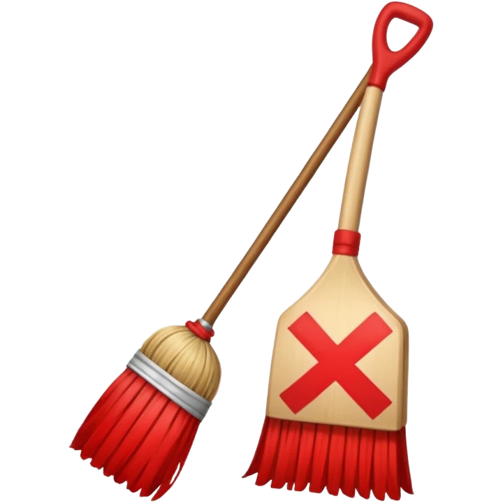 метла перечеркнутая красным крестом emoji