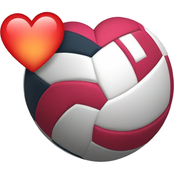 Volleyball with heart emoji
