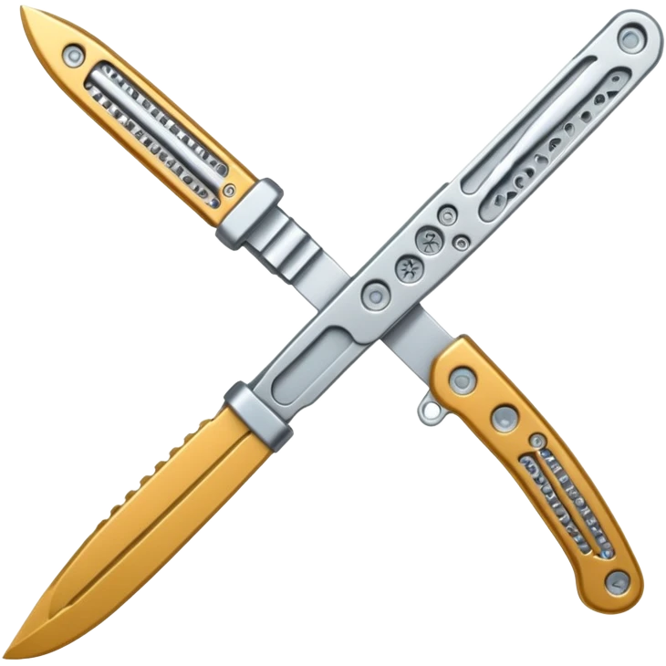 Silver colour butterfly knife not golden emoji