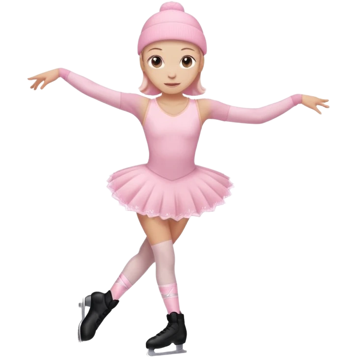 A pretty and beautiful pastel pink Figure Skater emoji  emoji