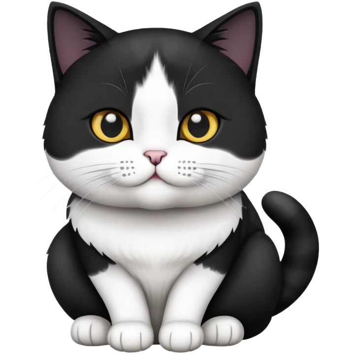 Black and white Devon cat sitting emoji