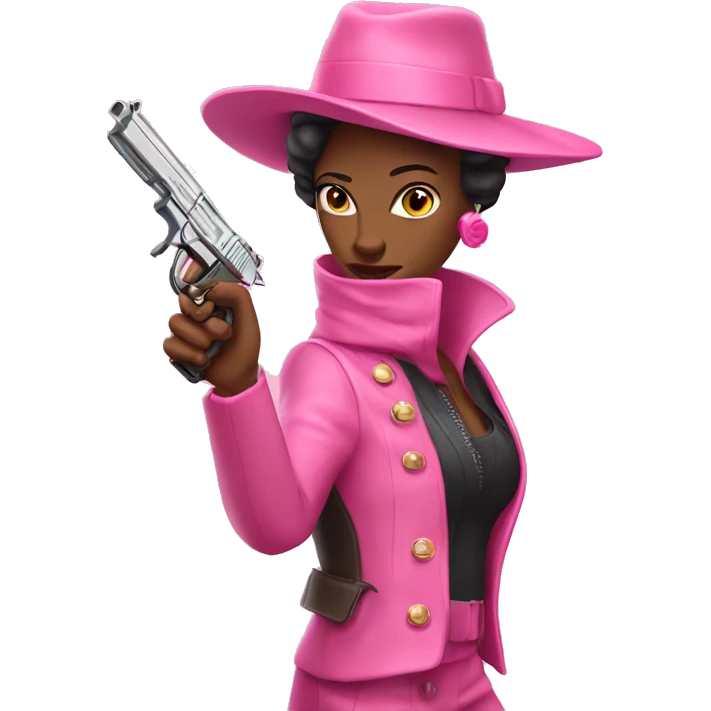 coquette pink woman with a pistol  emoji