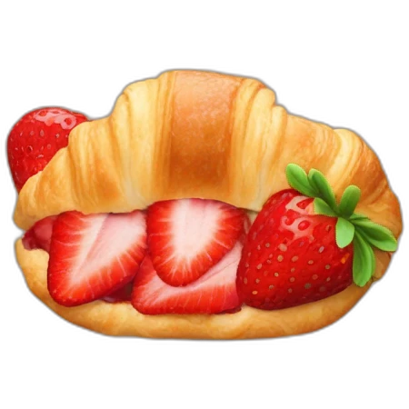 Strawberry croissant emoji