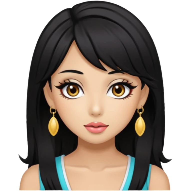 Gyaru girl black hair emoji