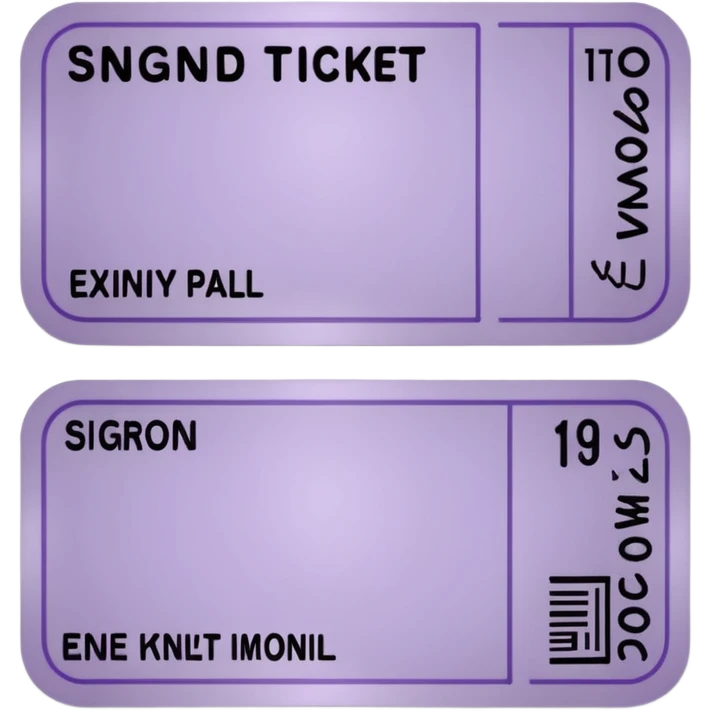 Pale Purple 1 Signed ticket  emoji