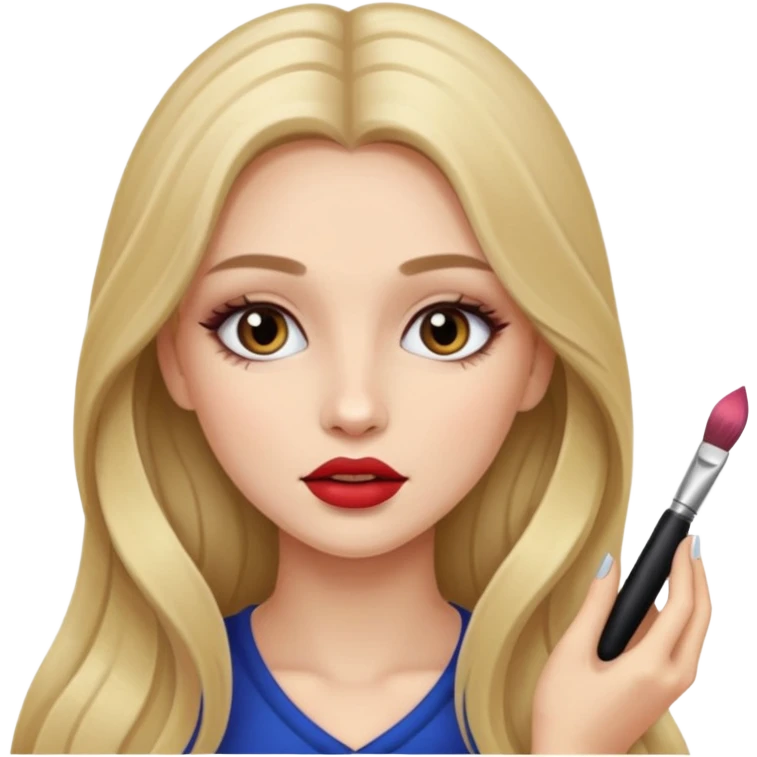Очень красивая девушка с длинными волосами краситься  emoji