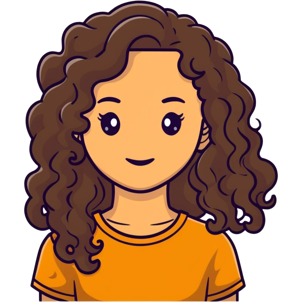 tan girl with long curly dark brown hair emoji