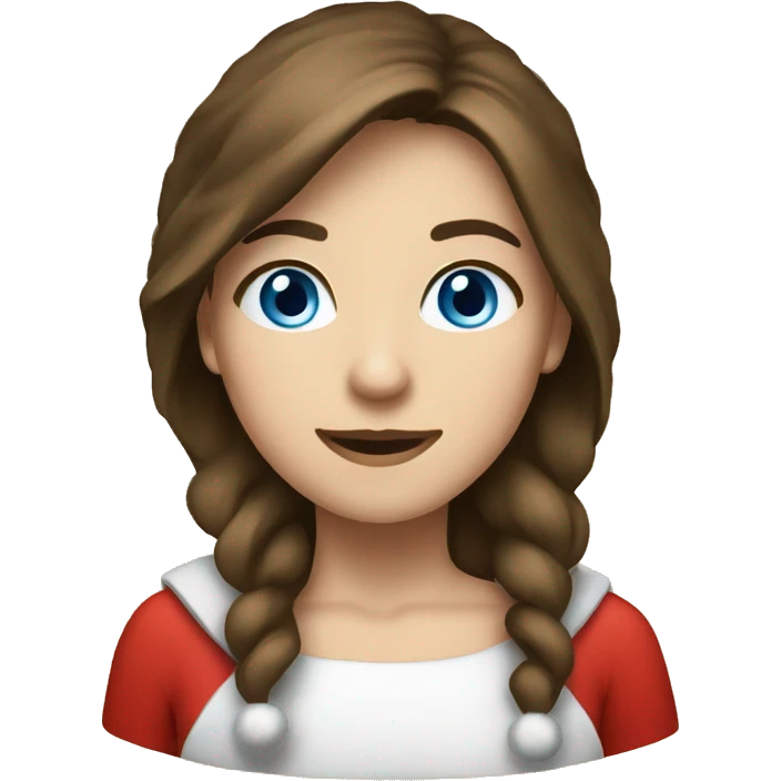 Brown hair and blue eyes female Santa emoji