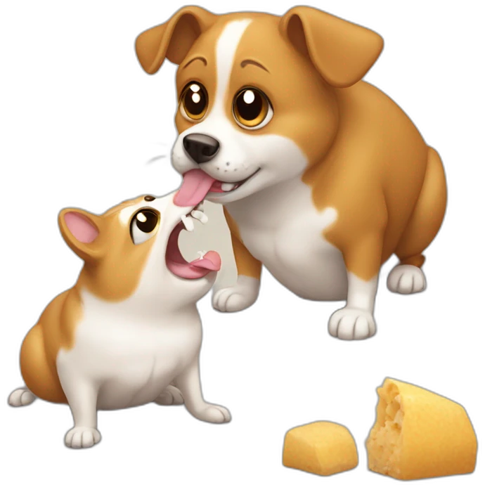dog eating hamster emoji