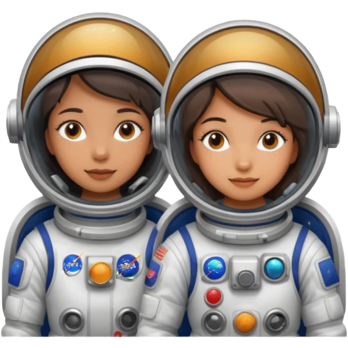 Two girls in outerspace emoji