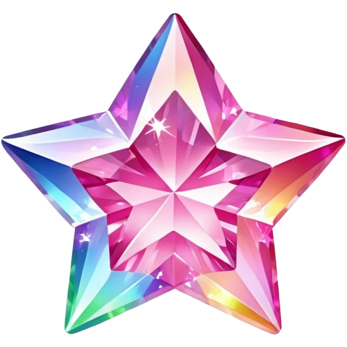 pink diamond  star jumps on a rhinestone rainbow emoji