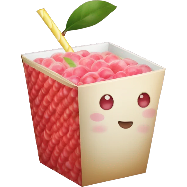 Lychee box drink emoji