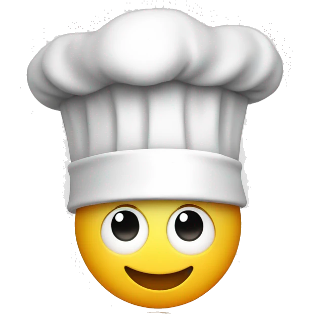 happy emoji with a chefs hat and a lightbu emoji