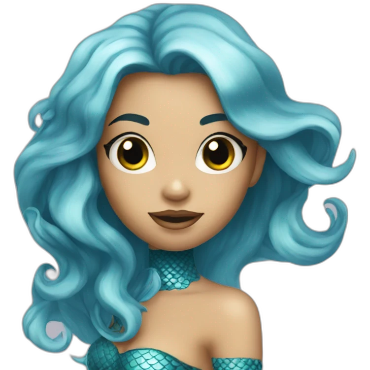 mermaid poisson noir girl emoji