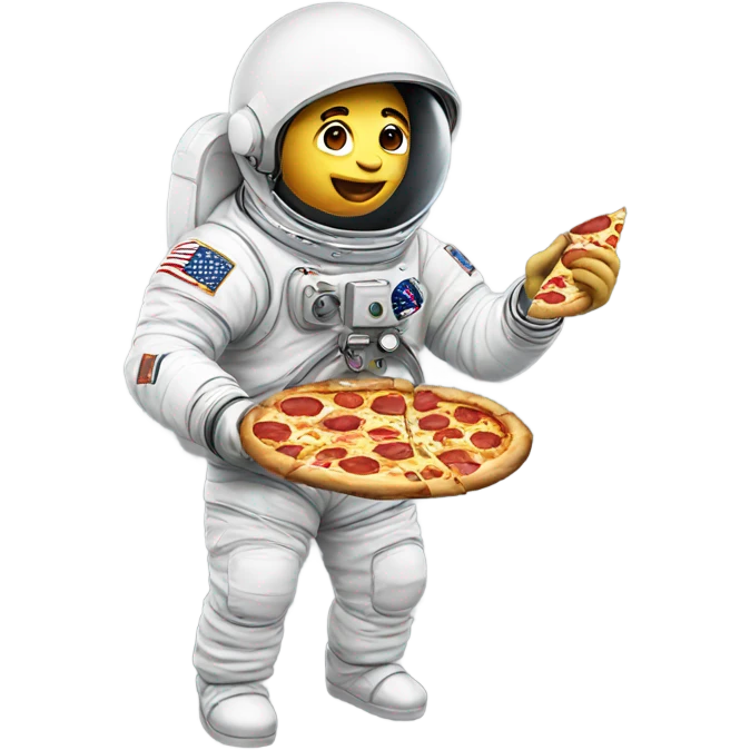 astronaut eating pizza emoji