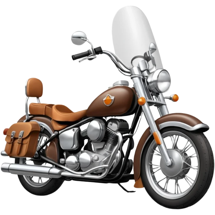 Draw a classic cruiser motorcycle with chrome details & leather seat. emoji