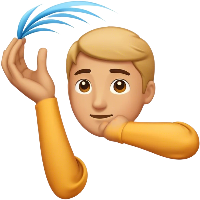 Bent arm emoji with wind coming from the elbow  emoji