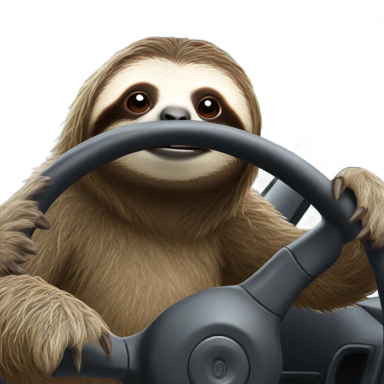 Sloth driving a car emoji