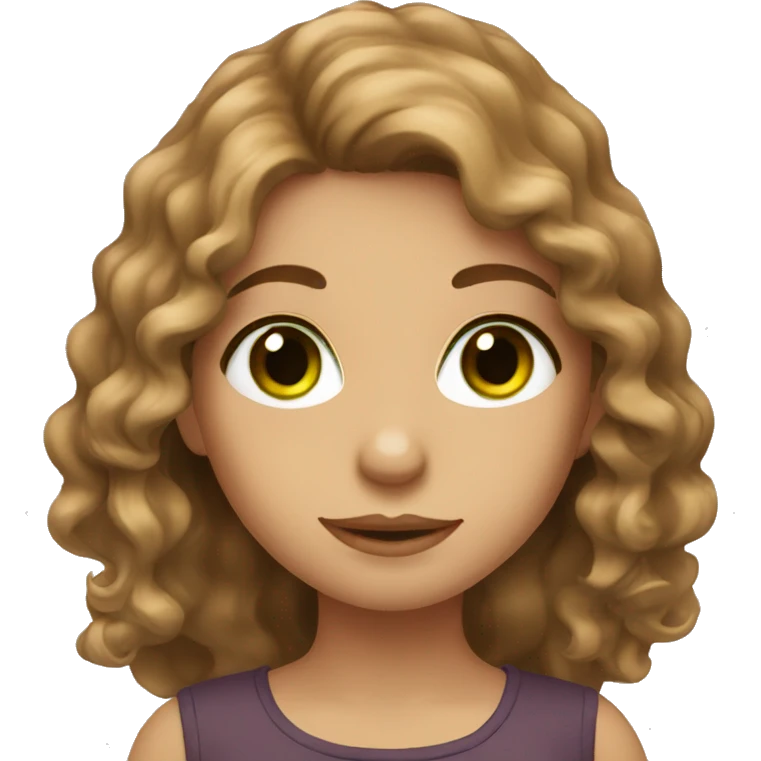 girl with green eyes and brown wavy hair emoji